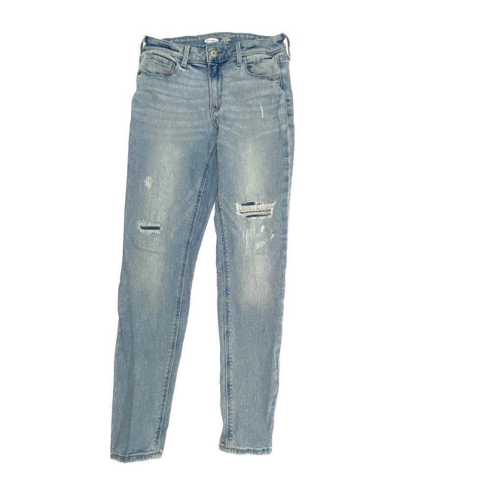 Old Navy Distressed Rockstar Super Skinny Mid Rise Women's size 0 Blue Jeans